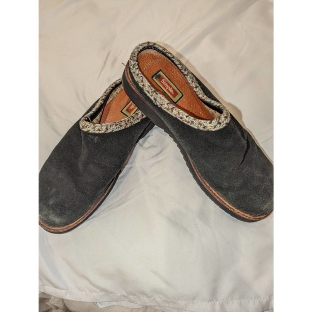 Simple Slide On‎ Shoes Sz 10 Black EUC